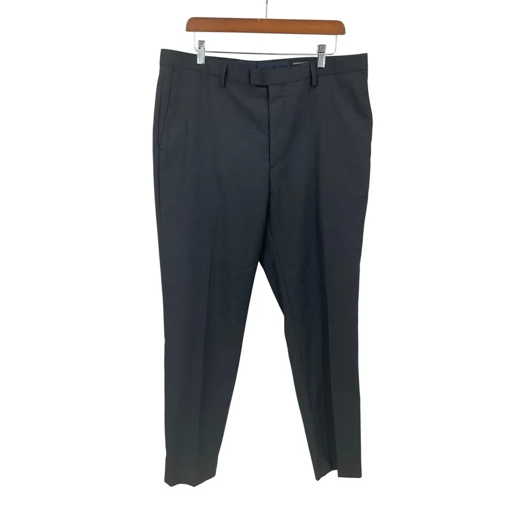 Banana Republic Dress Pants Mens 36x32 Charcoal Slim Fit Minimalist Classic